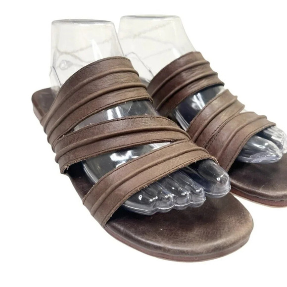 ELF Handmade Leather Sandals 9 Brown 3 Strap Boho Strappy Bali Granola Girl - Picture 1 of 11